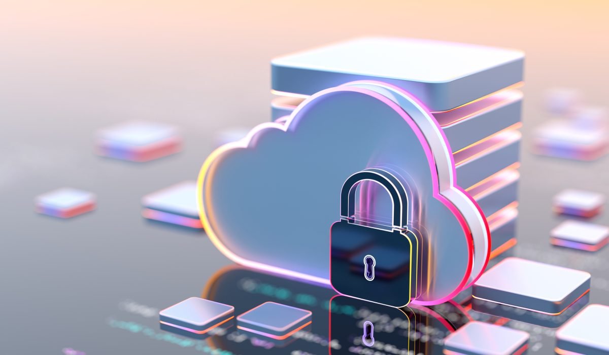 Digital security concept and cloud computing security Digital background depicting innovative technologies in security systems, data protection Internet technologies